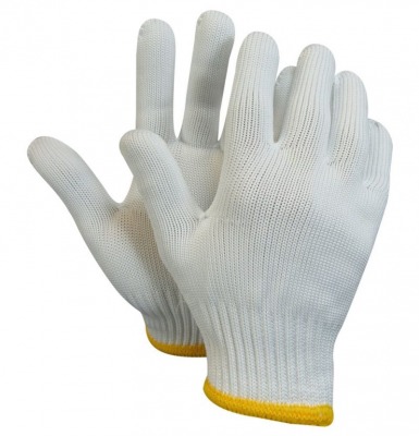 Gant en tricot blanc
