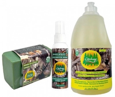 Ensemble de détergent , savon et camoufleur d'odeur