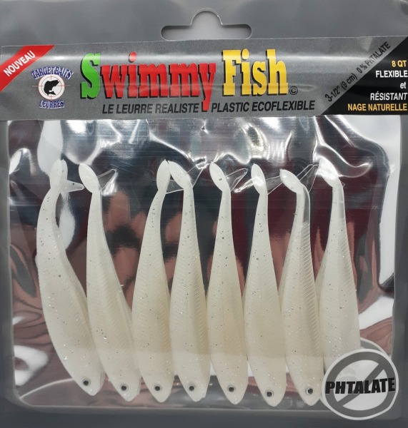 Leurre Souple Paddle Fish Noir Silver 3.5 9cm Target Baits Leurres.