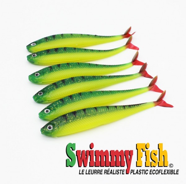 Leurre Souple Paddle Fish Noir Silver 3.5 9cm Target Baits Leurres.